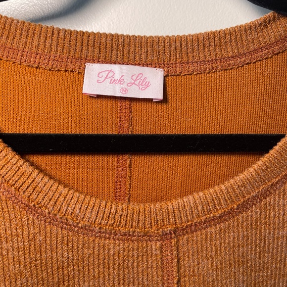 Pink Lily Sweater in Burnt Orange - Picture 3 of 4